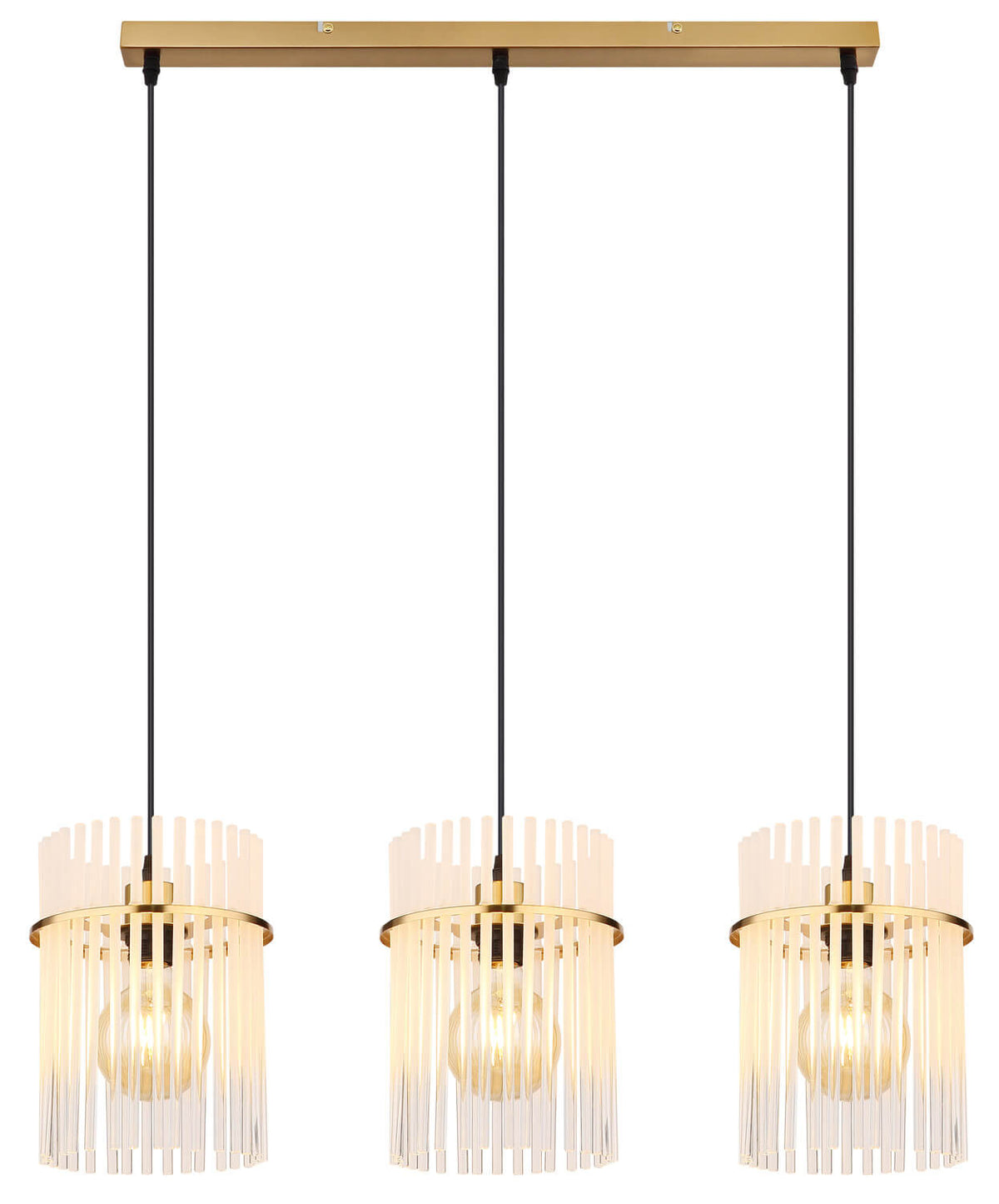 Suspension Gorley dorée, H 140 cm