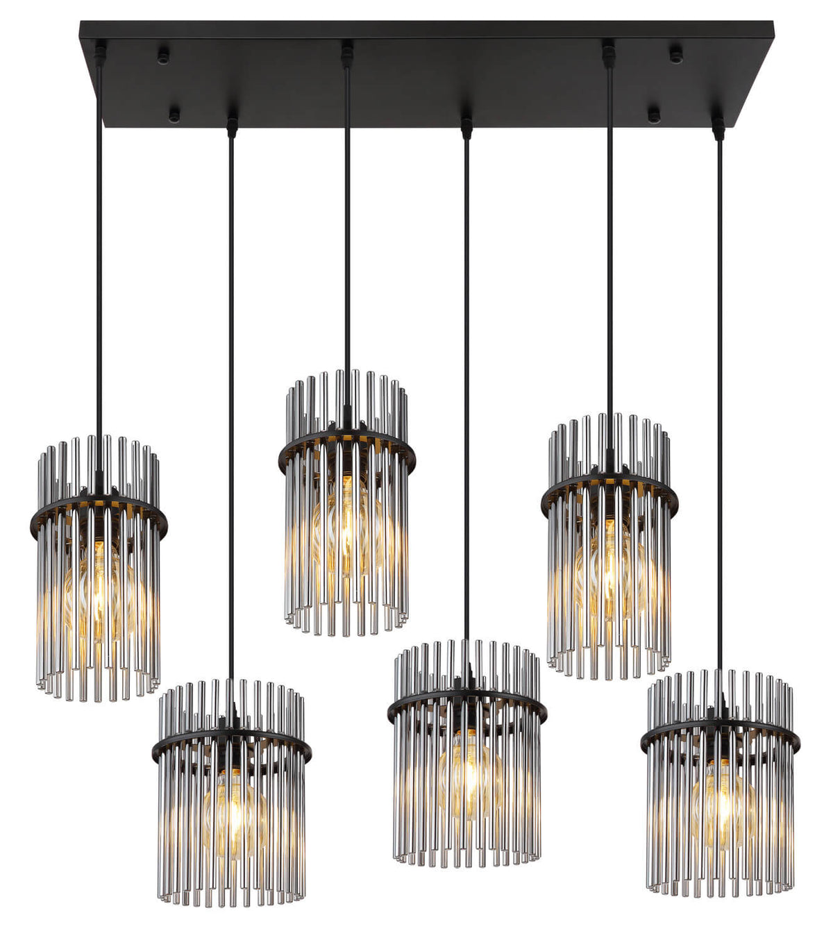 Suspension Gorley noire mat, H 125 cm