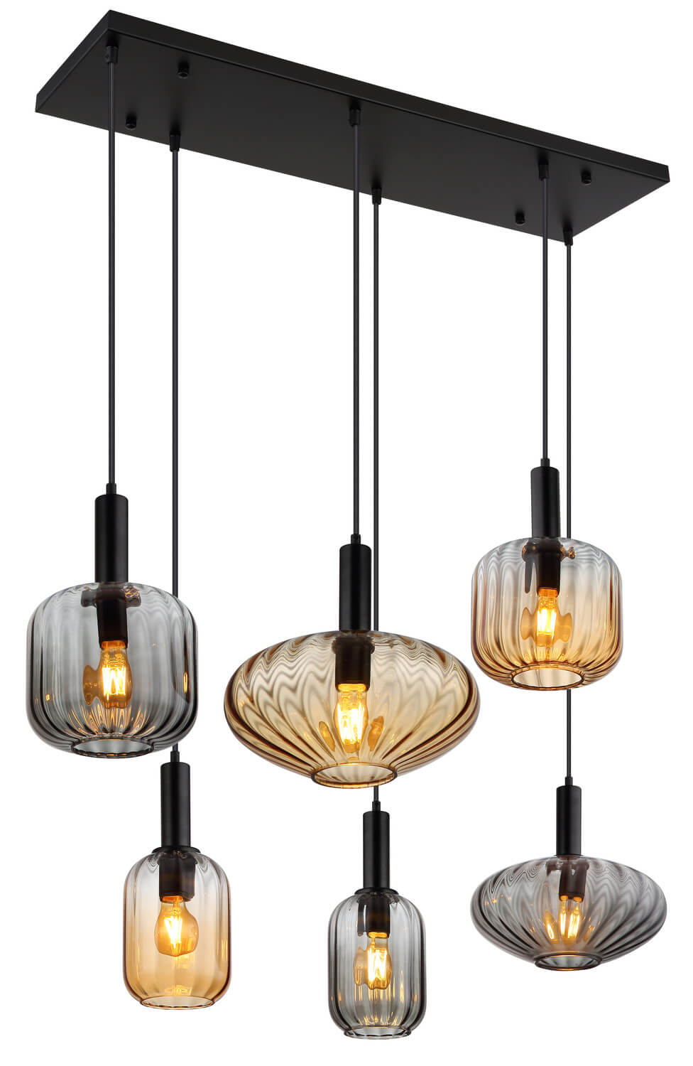 Suspension Valletta noire mat (15719-6)