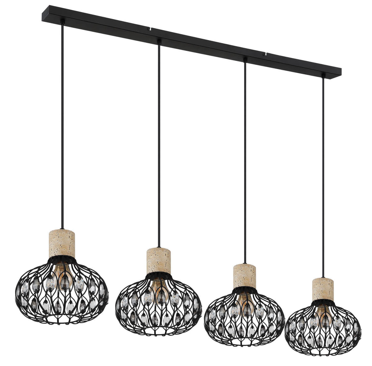 Suspension Dorthy noire mat (15778-4H)