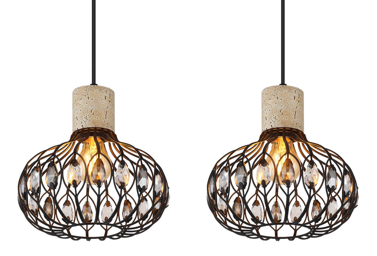 Suspension Dorthy noire mat (15778-4H)