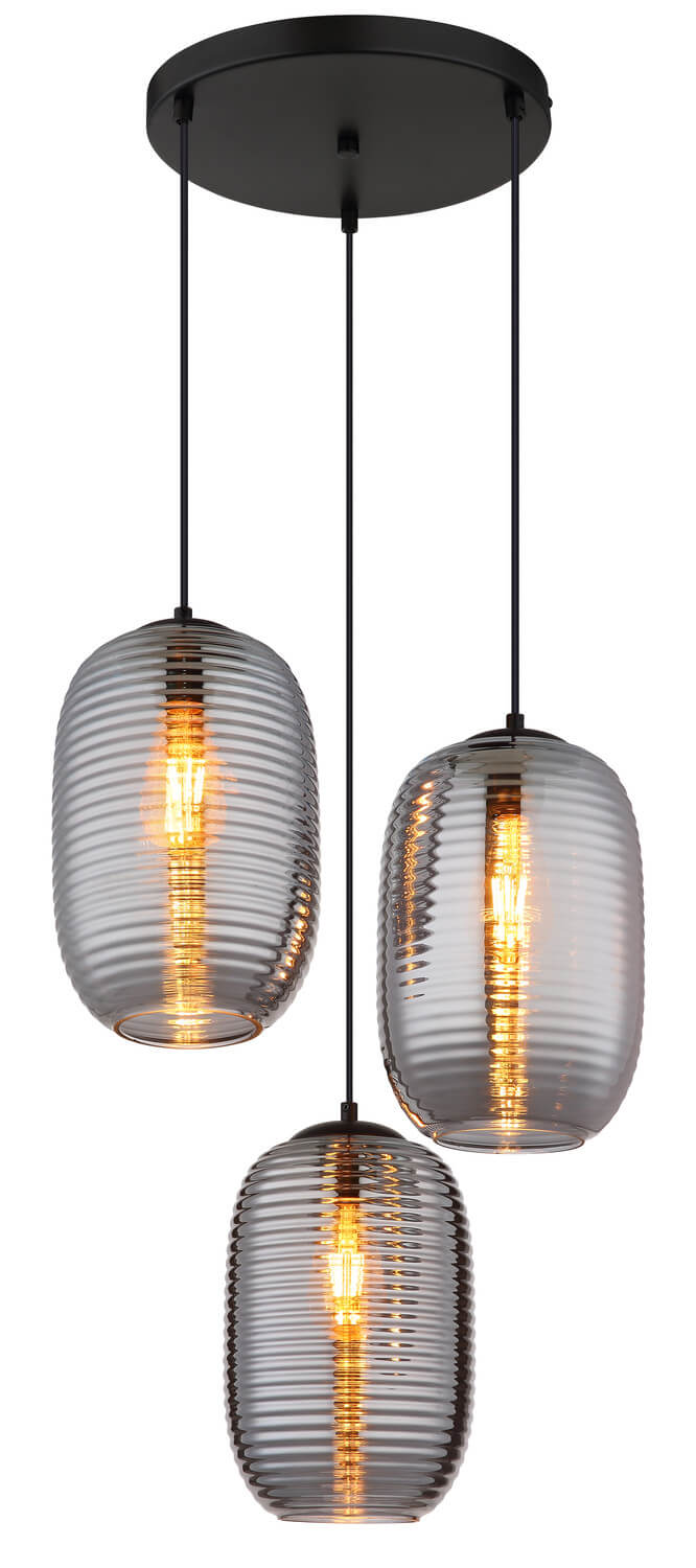 Suspension Jefrey noire mat (15794-3HR)