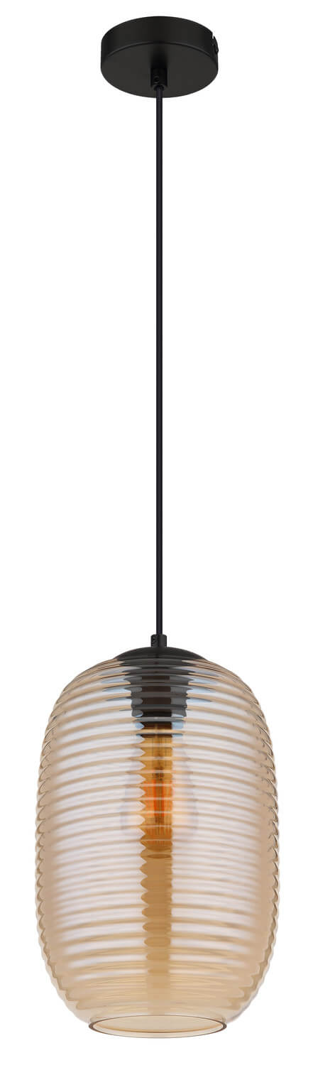 Produit entier sur fond blanc, câble noir et diffuseur ovale transparent