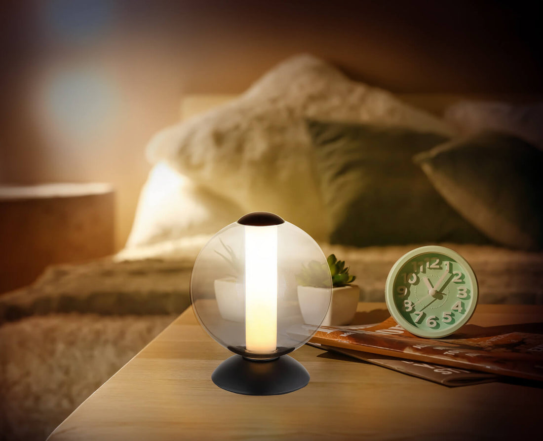 Lampe à poser Lacy noire mat