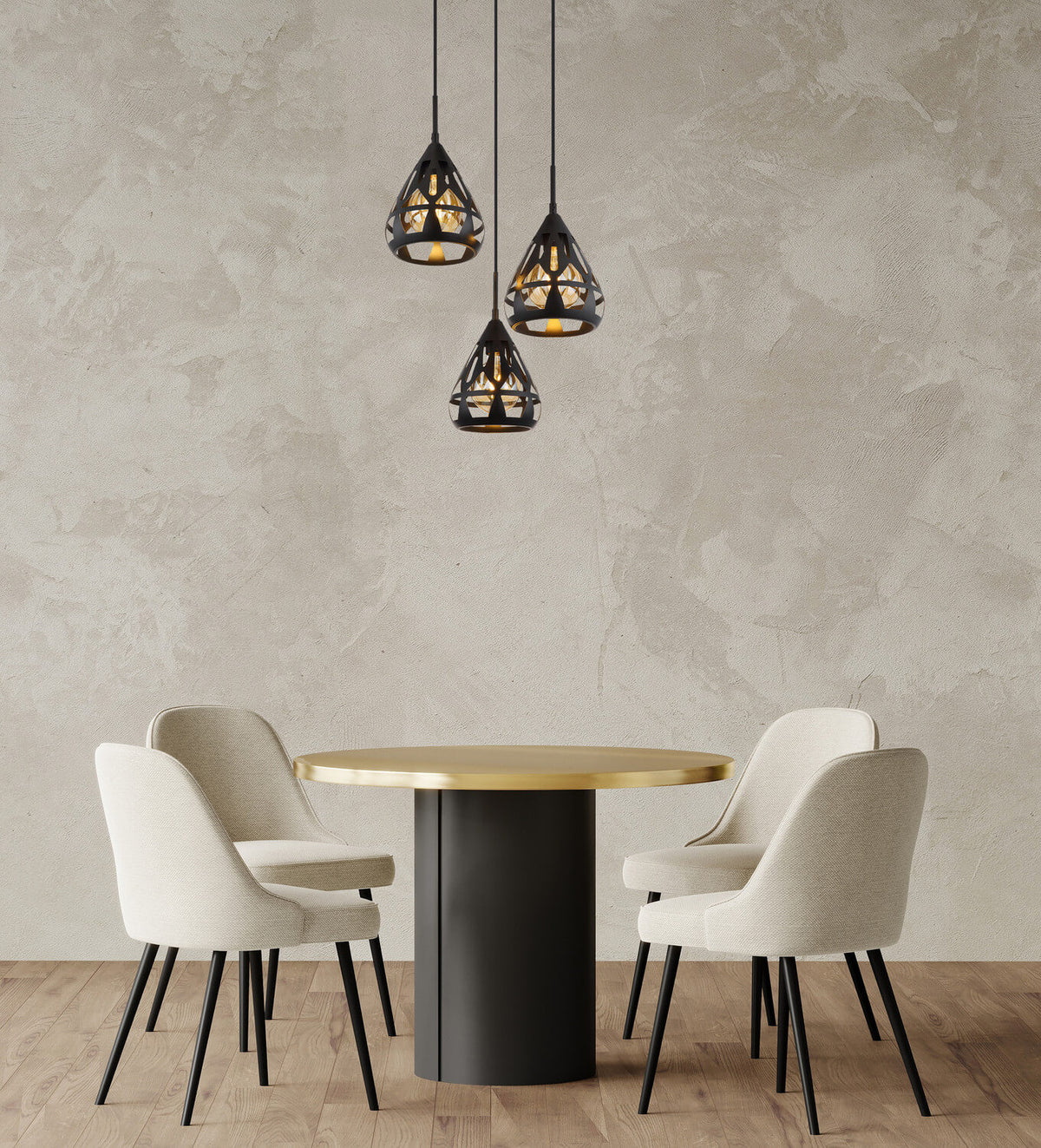 Suspension Hassan noire mat (15889-3H)