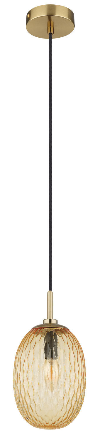Second angle du produit, câble noir tendu et diffuseur ambré suspendu