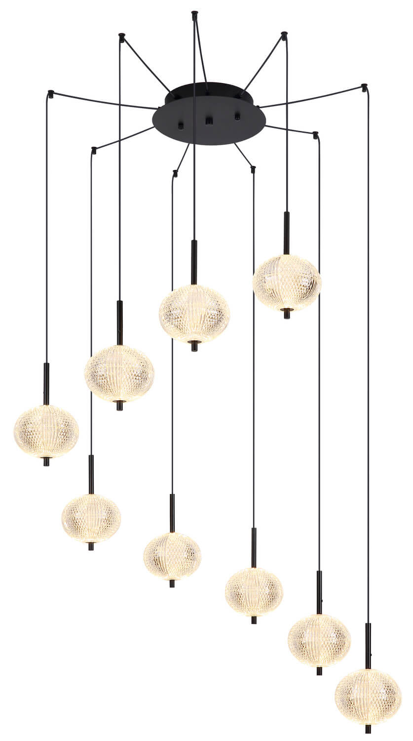 Suspension Aida noire mat, H 300 cm