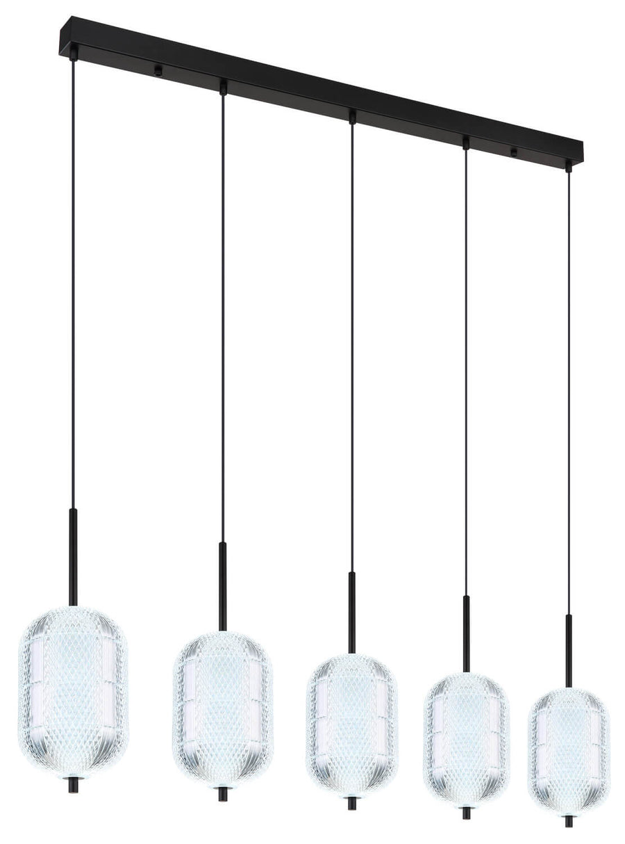 Suspension Kurius noire mat (16043-5H)
