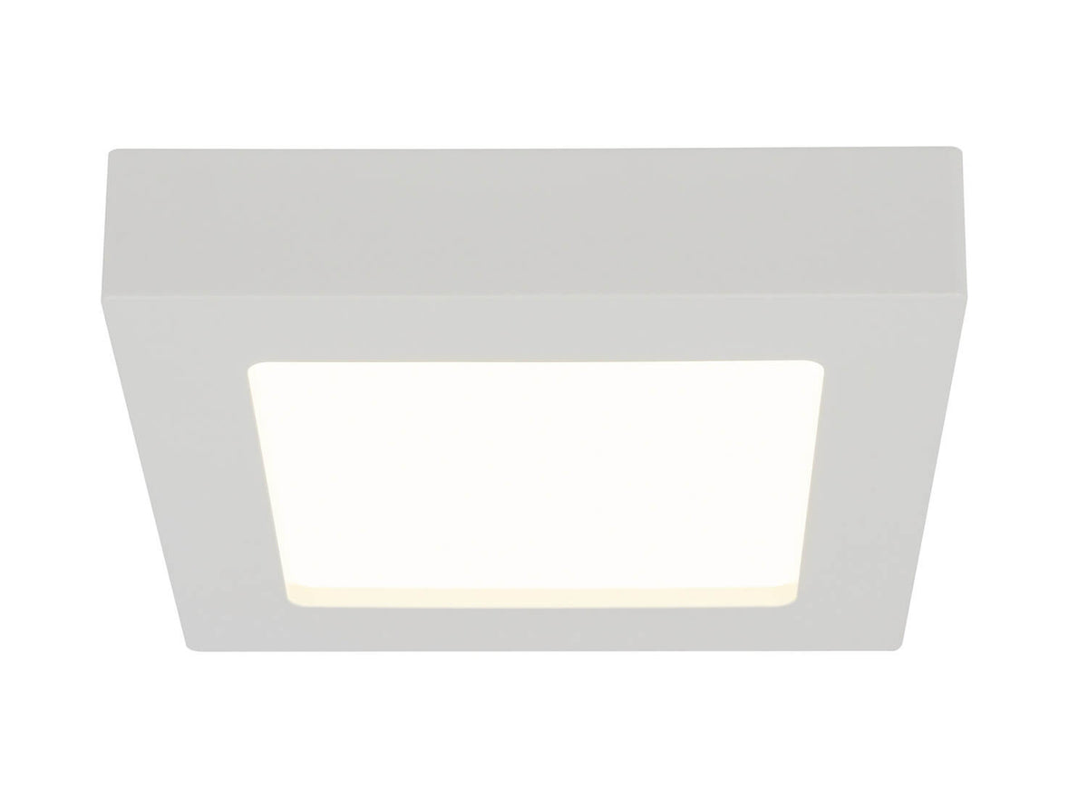 Produit de face : carré blanc à large diffuseur central rectangulaire, éclairage allumé.