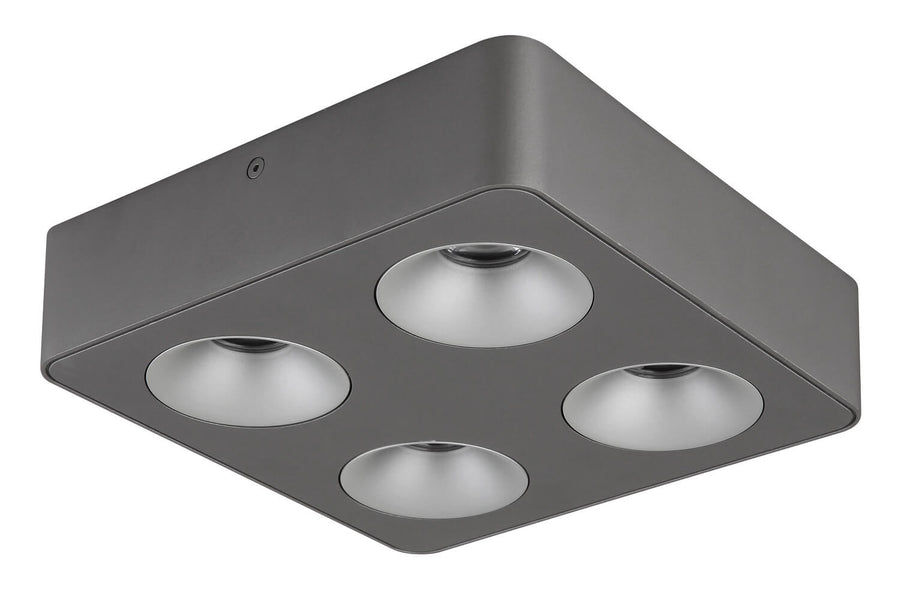 Spot Hangarau gris et aluminium, L 22,4 cm (43100-4)