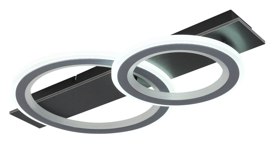 Plafonnier Jayden noir mat, L 63 cm (48034-21RGB)