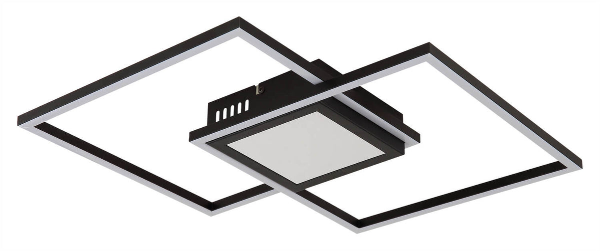 Détail du module central carré avec diffuseur blanc et armature noire