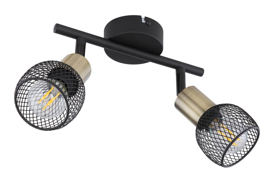 Spot Fiastra noir mat, L 22 cm
