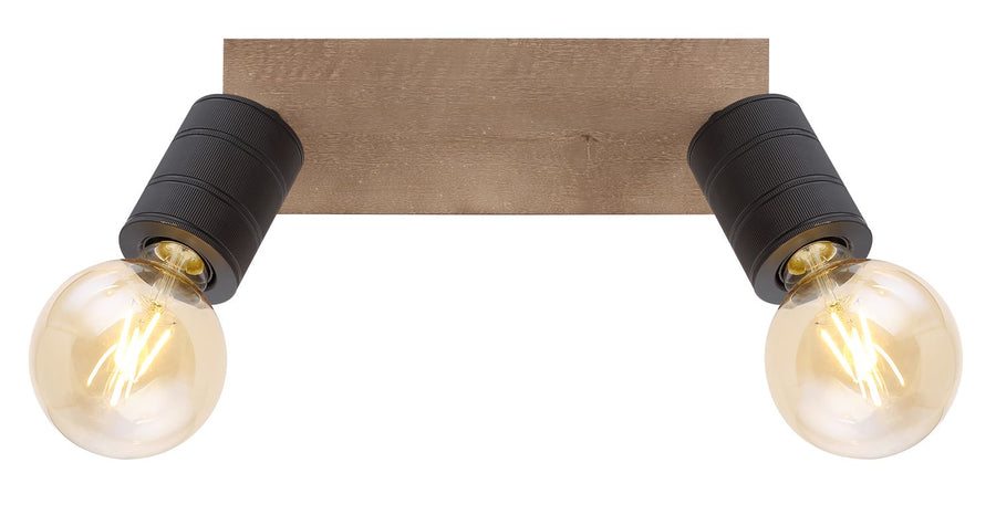 Détail de la finition moletée des cylindres noirs et du bois clair