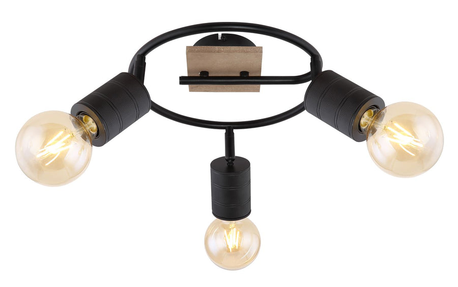 Spot Josella marron foncé et bois, Ø 29 cm