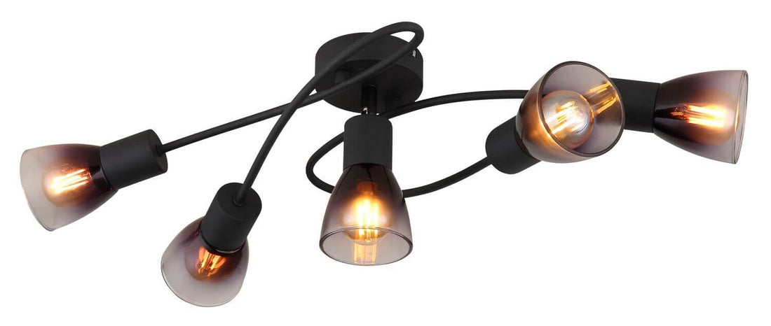 Plafonnier Satella noir mat, L 24 cm