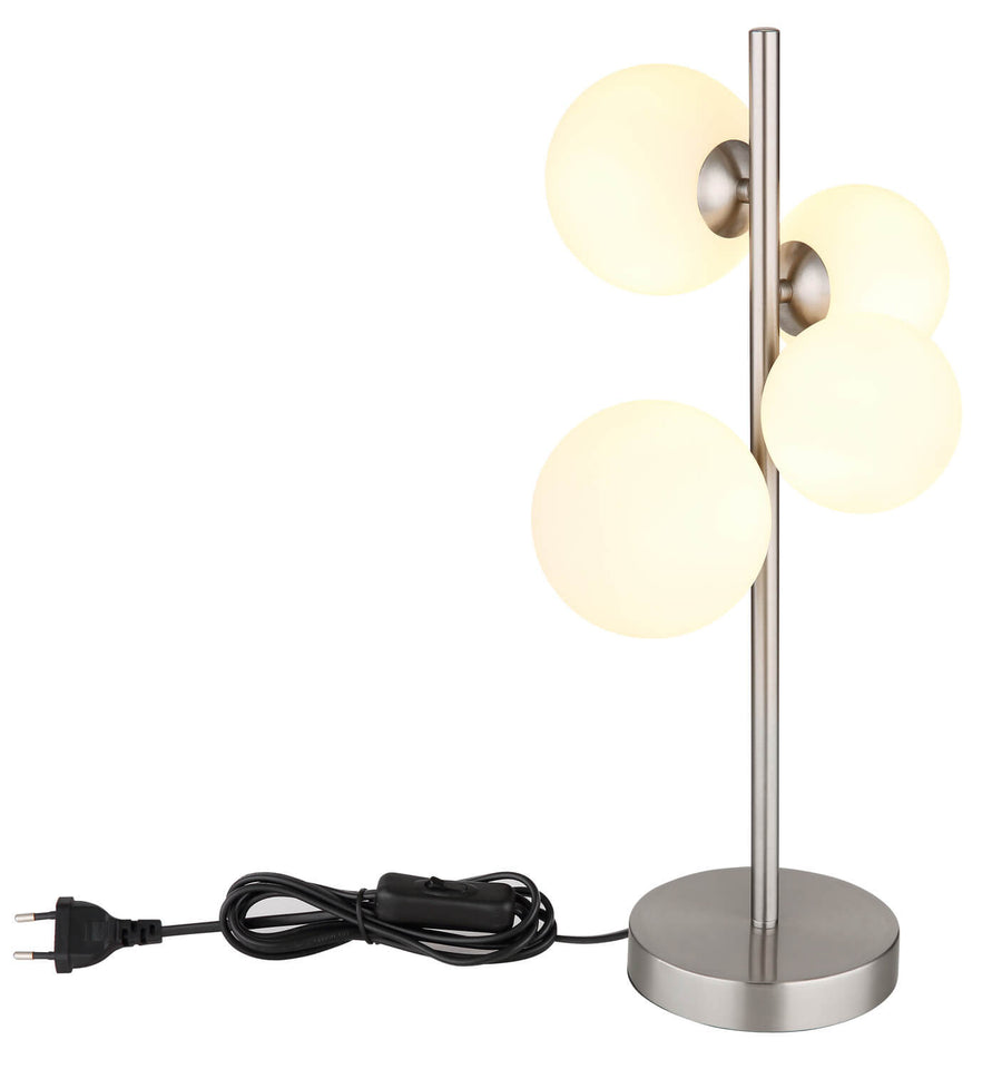 Lampe à poser Riha nickel satiné