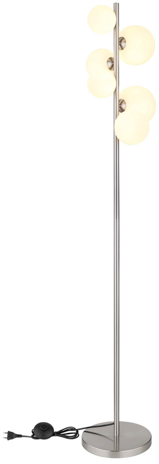 Lampadaire Riha nickel satiné
