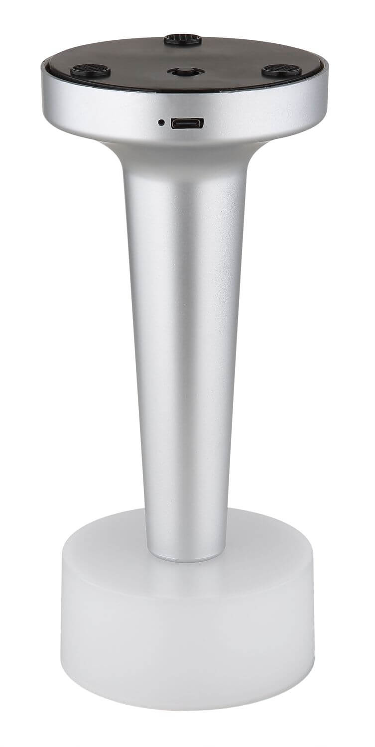 Vue de dessous révélant le port de charge USB-C et les patins antidérapants.