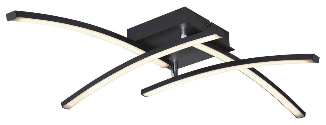 Plafonnier Tansy I noir mat, L 69 cm