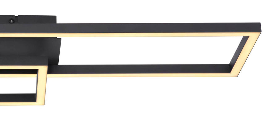 Plafonnier Tatjana noir mat, L 23 cm
