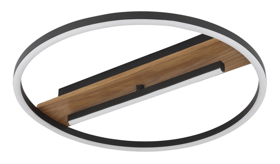 Vue de dessus montrant le diffuseur blanc et la structure en bois