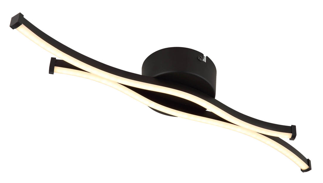 Plafonnier Boyd noir mat, L 47,6 cm