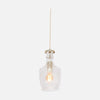 Suspension verre vintage transparent en carafe taillée, E14 laiton | Grazio