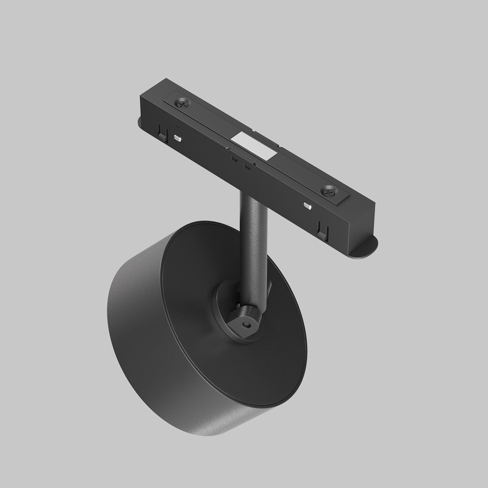 Détail du mécanisme adaptateur de rail et de l'articulation du spot