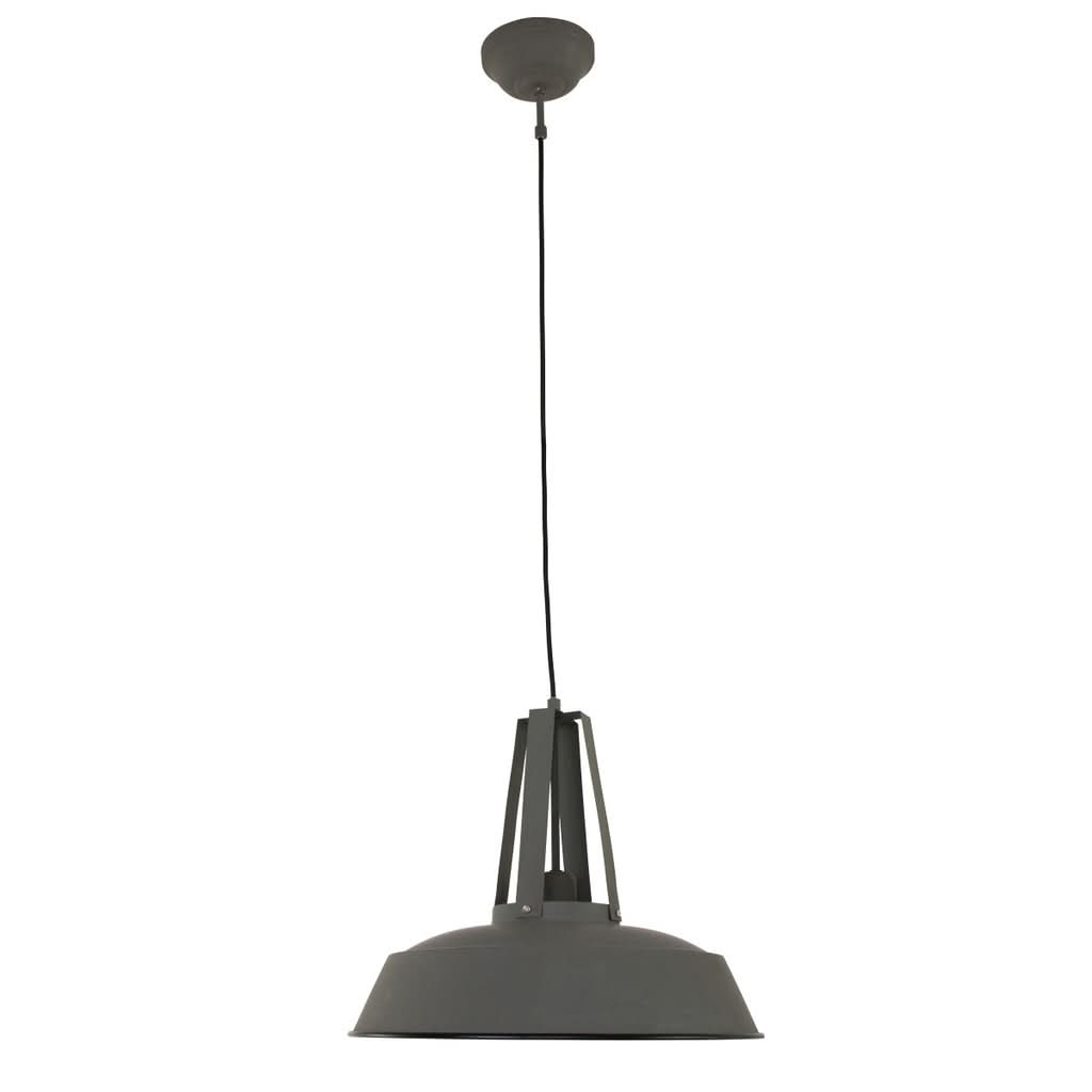 Lustre gris en métal, suspension campagnard Ø 42 cm, salon | Eden