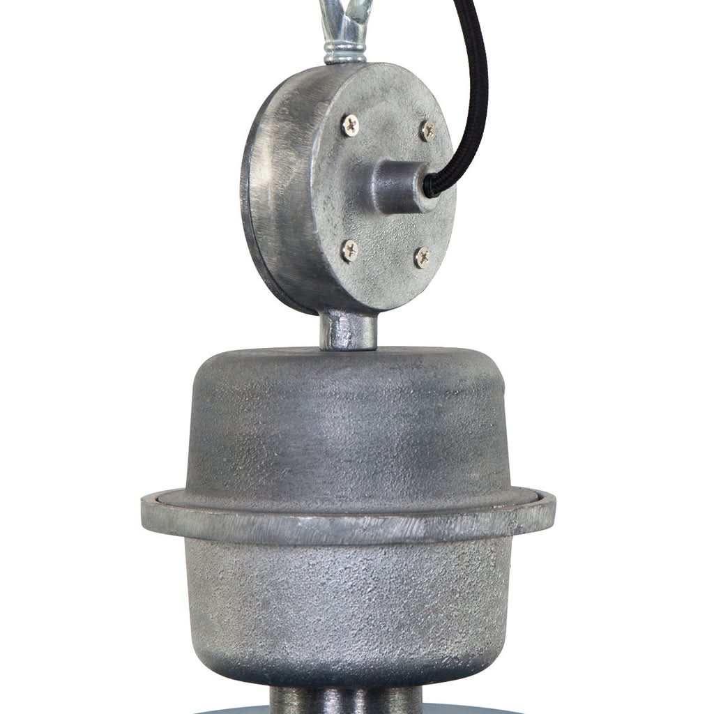 Suspension industrielle bleu canard Bikkel, dôme métal Ø 42 cm à verre, Designix
