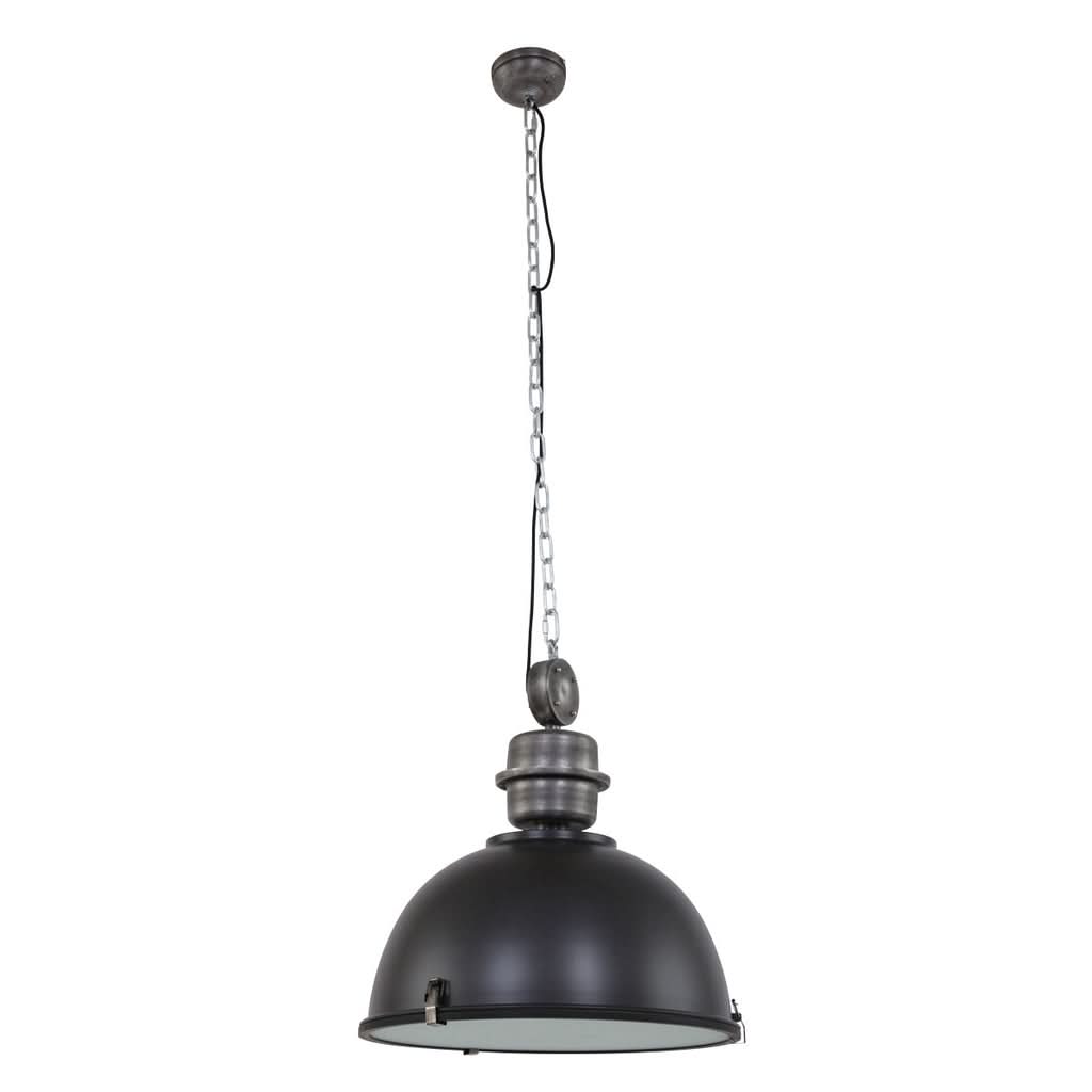 Luminaire complet suspendu par une chaîne et un câble noir