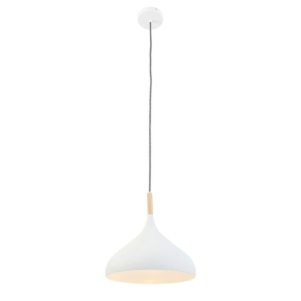 Vue d'ensemble du luminaire suspendu avec câble tressé et rosace plafond