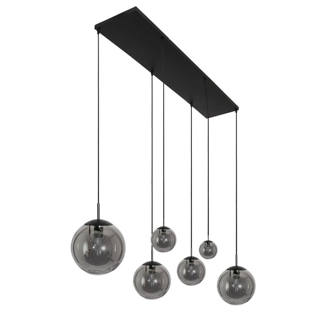 Suspension verre fumé noire, globes Ø 40 cm — vue 2