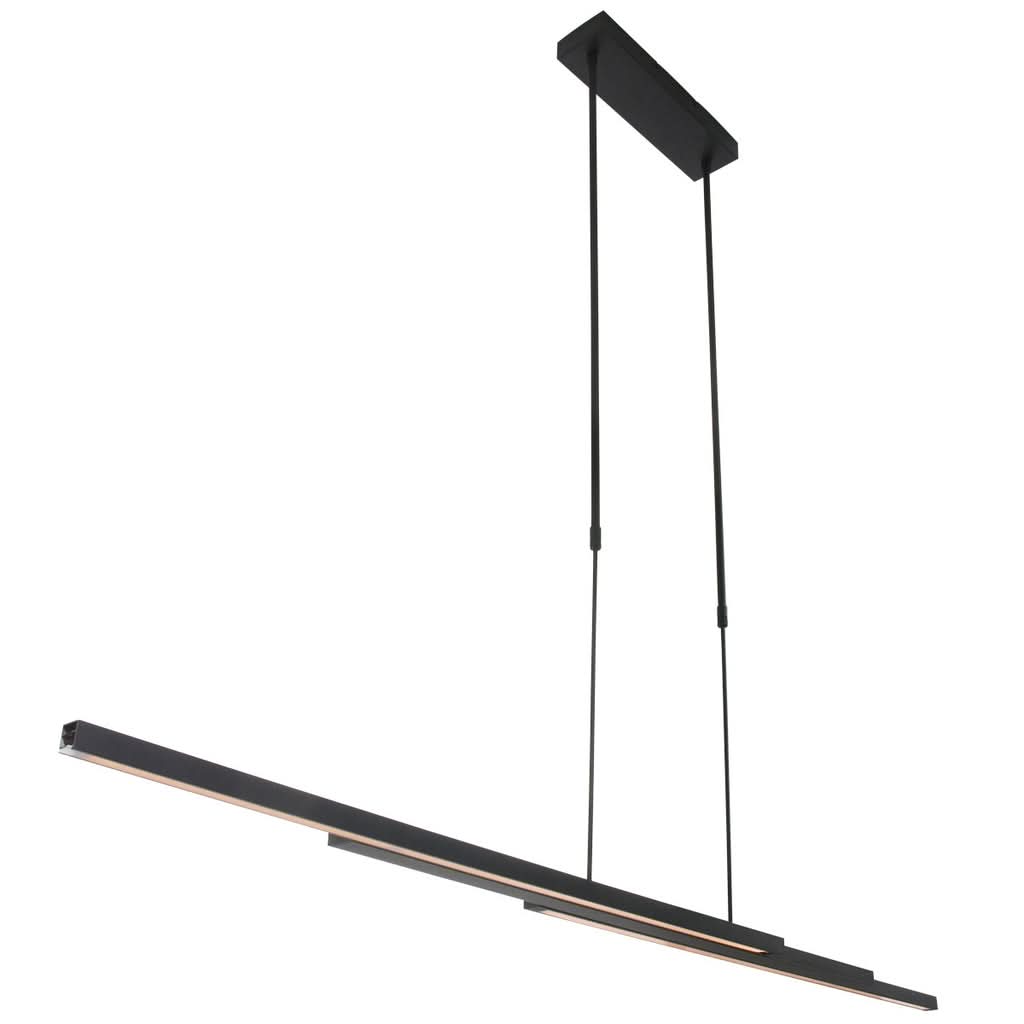 Ausziehbare schwarze LED-Pendelleuchte, Breite 88–140 cm | Zelena Motion