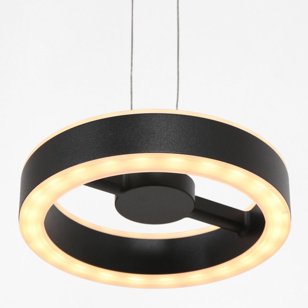 Suspension 3 lumières noire, barre LED 120 cm — vue 4