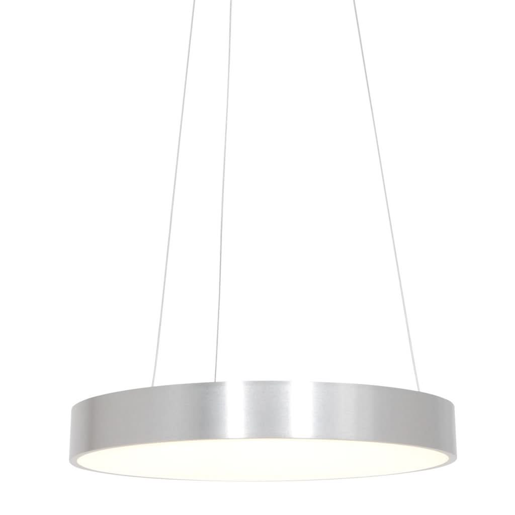 Détail du bandeau en aluminium brossé et diffuseur blanc sous l'anneau