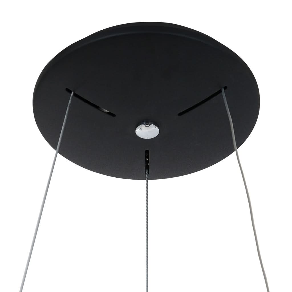Schéma des dimensions du lustre anneau Ringlede : anneau Ø48 cm, hauteur réglable 15 à 160 cm