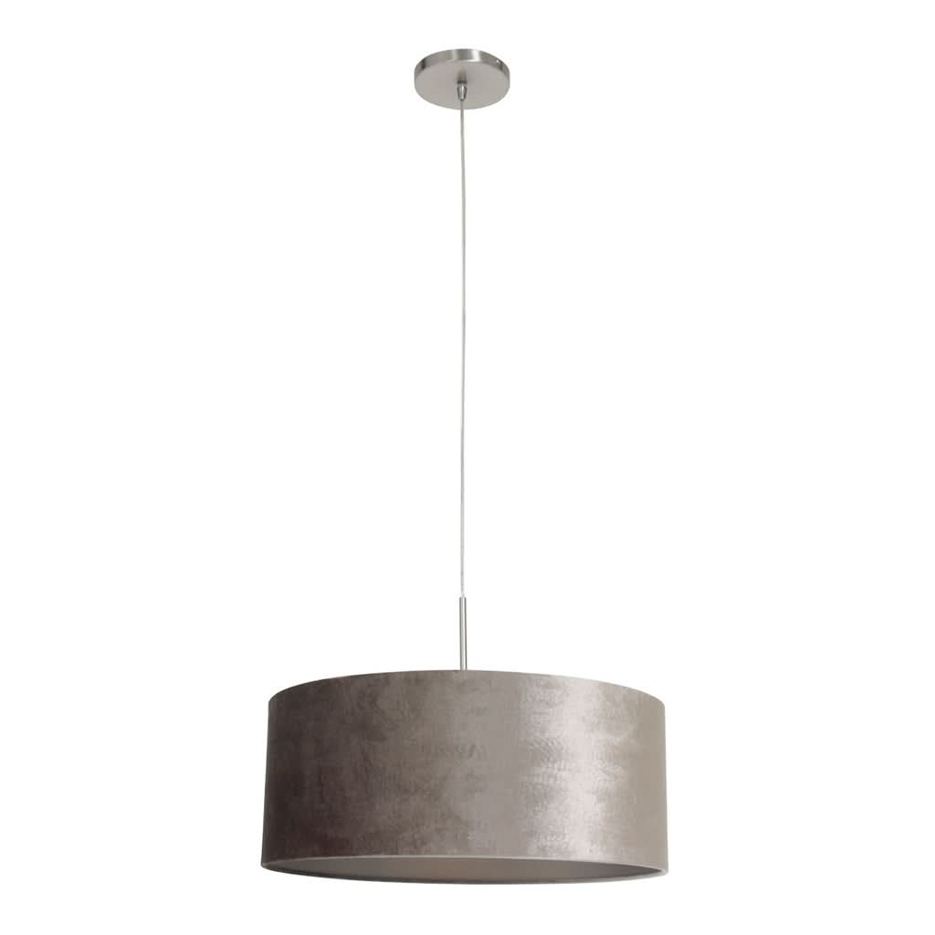 Vue d'ensemble du luminaire suspendu avec rosace ronde au plafond et câble fin