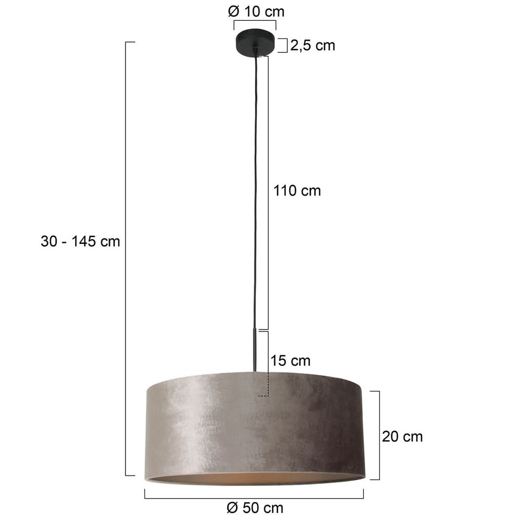 Lustre noir velours moderne Velora, abat-jour argenté à intérieur doré – vue 5 – Designix.fr
