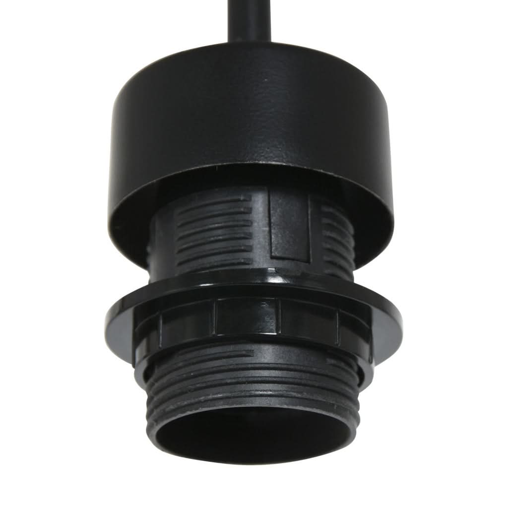 Détail de la douille E27 noire de la suspension velours doré