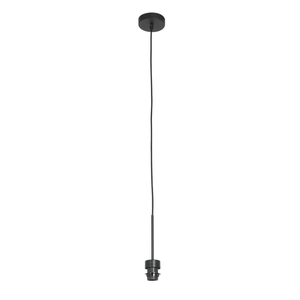 Vue d'ensemble du luminaire avec rosace de plafond et câble fin noir