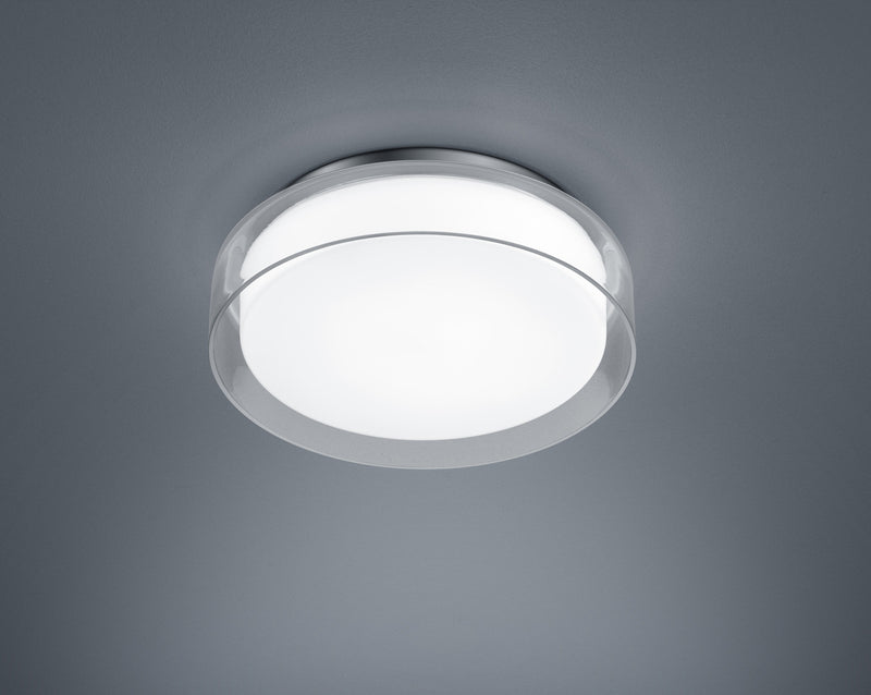 Plafonnier extérieur Olvi chromé, Ø 30 cm