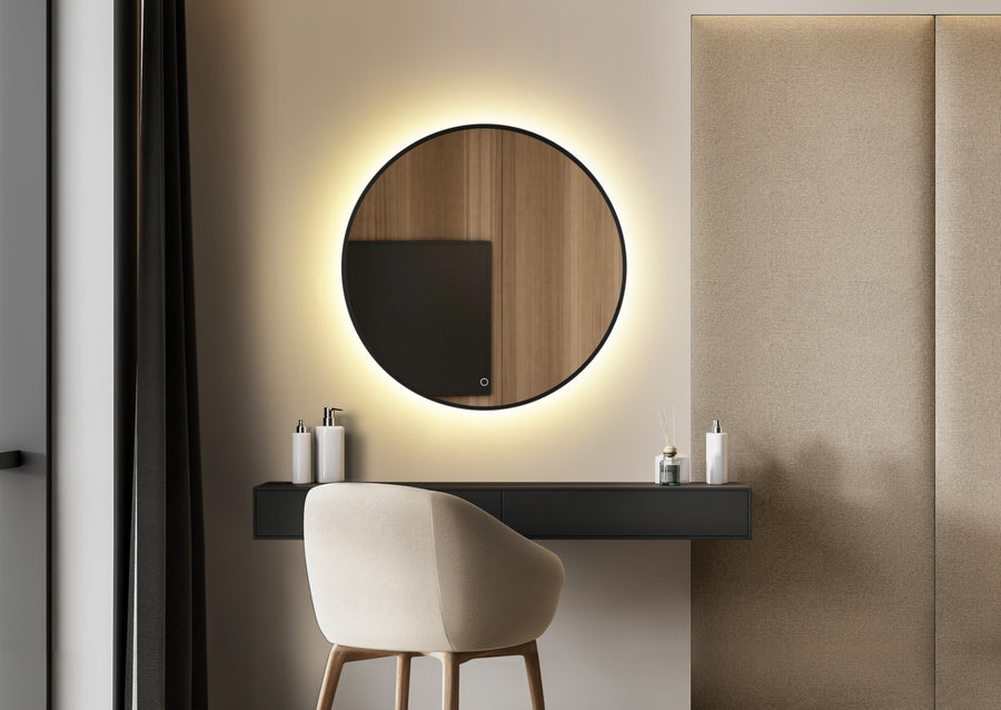 Applique murale Vido noire, Ø 70 cm