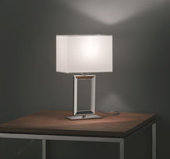 Lampe à poser Enna2 nickel, H 29,5 cm