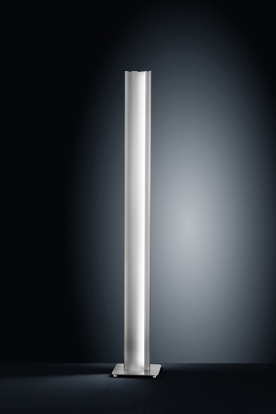 Vue de face du fût vertical et de sa base plate.