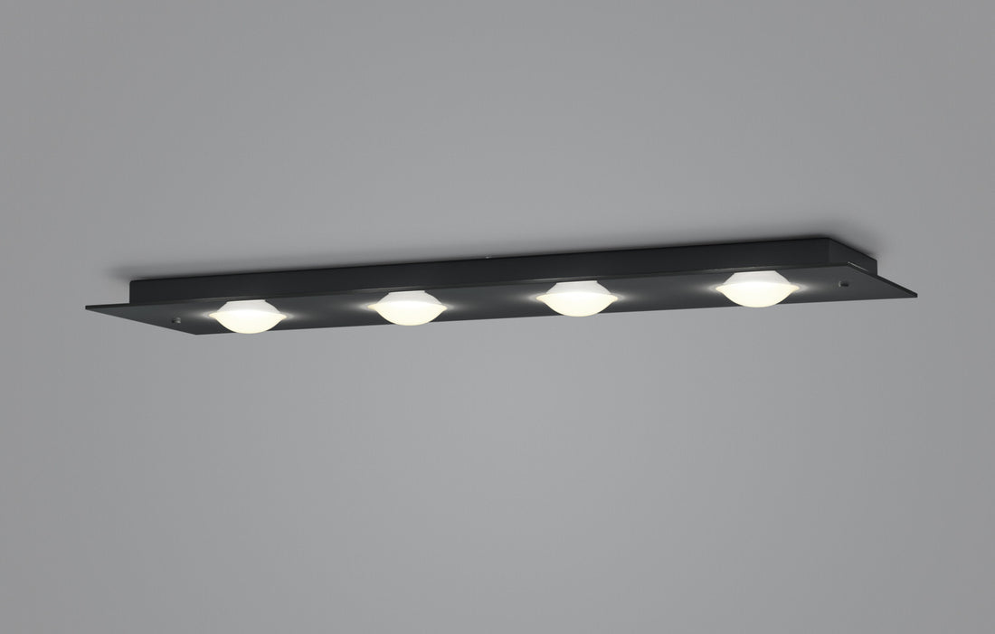 Plafonnier Nomi noir, L 75 cm