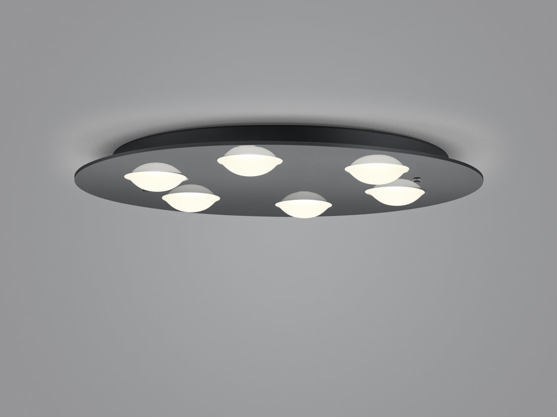 Plafonnier Nomi noir, Ø 49 cm