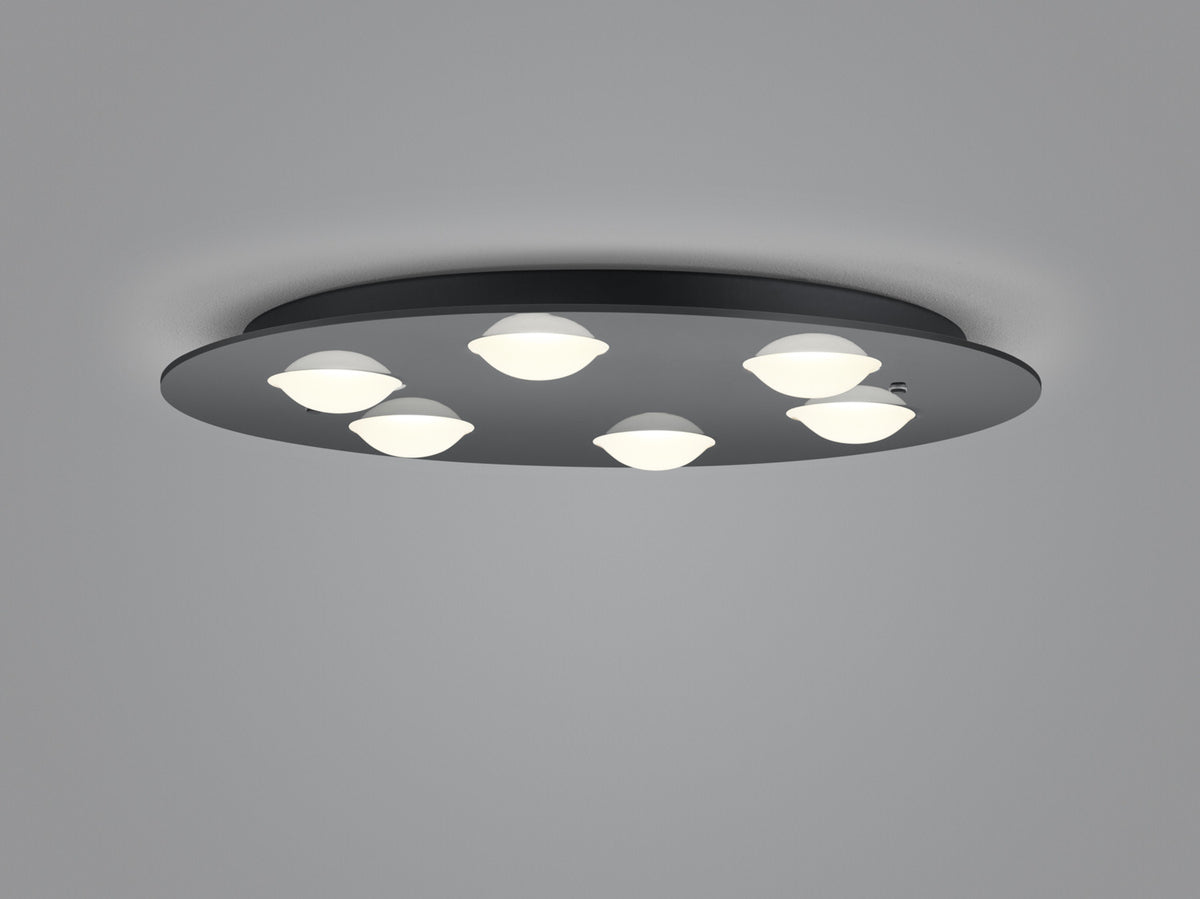 Plafonnier Nomi noir, Ø 49 cm