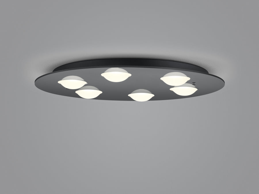 Plafonnier Nomi noir, Ø 49 cm